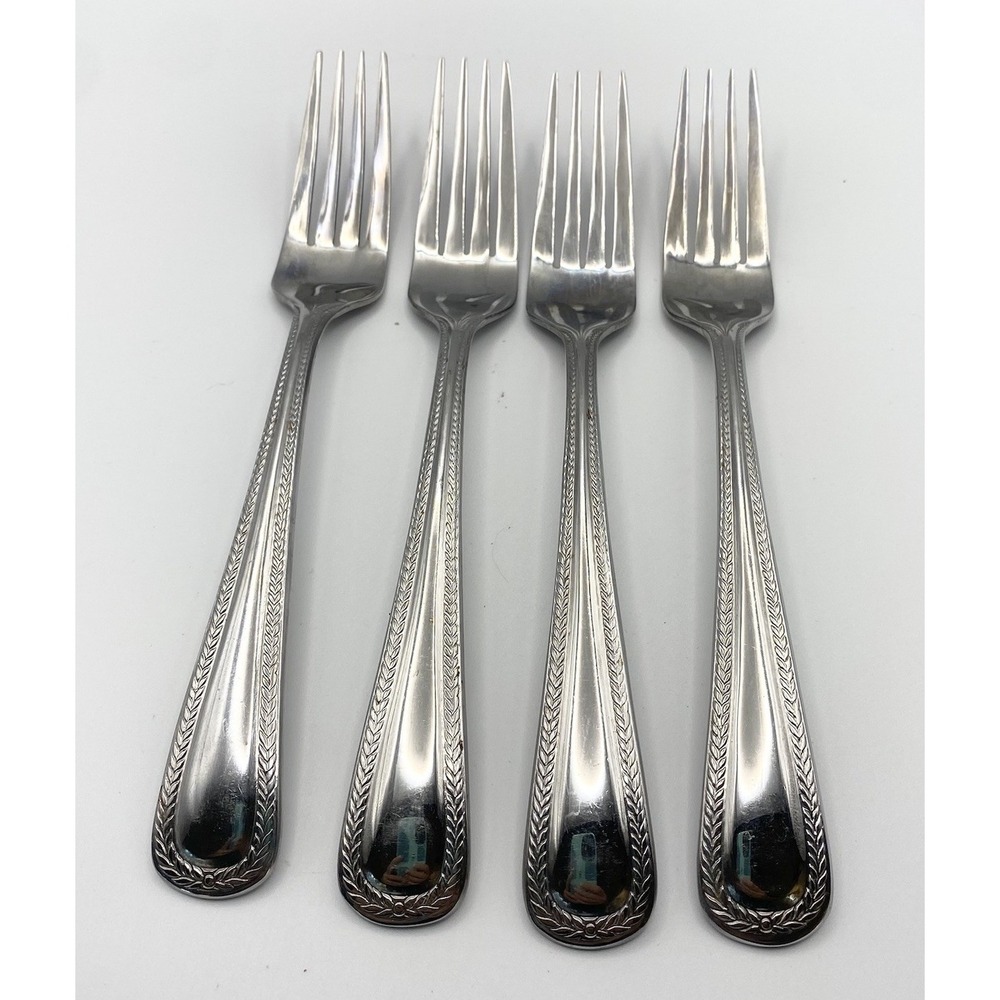 Hampton Silversmith Braided Rope Stainless Silverware Lot Of 4 Forks‎